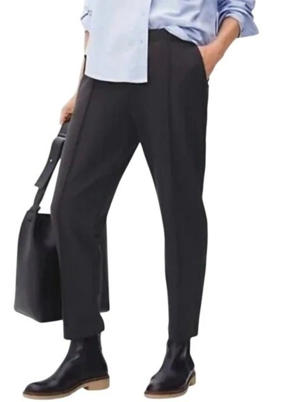 Everlane womens size small S The Dream Pant pull on tapered pintuck stripe pants